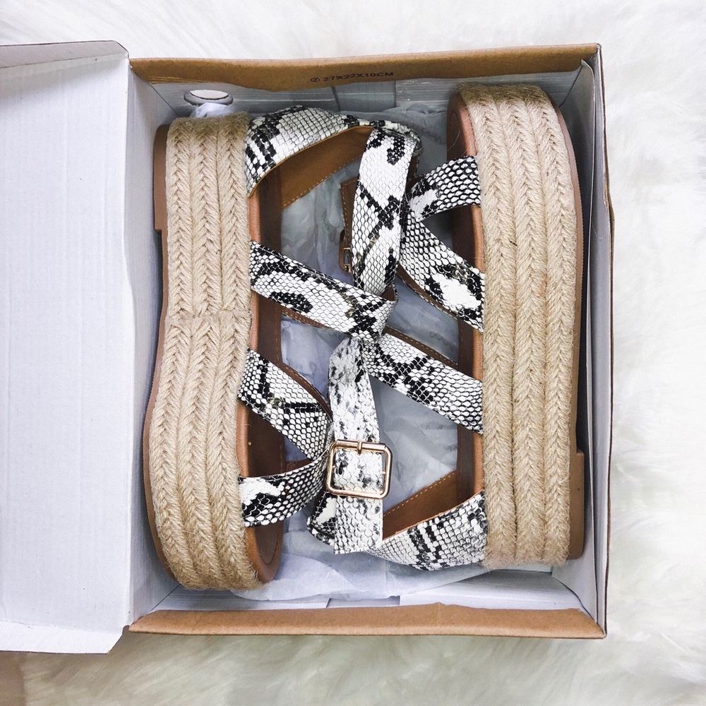 🆕 Snakeskin Platform Espadrille Sandals - Picture 2 of 2